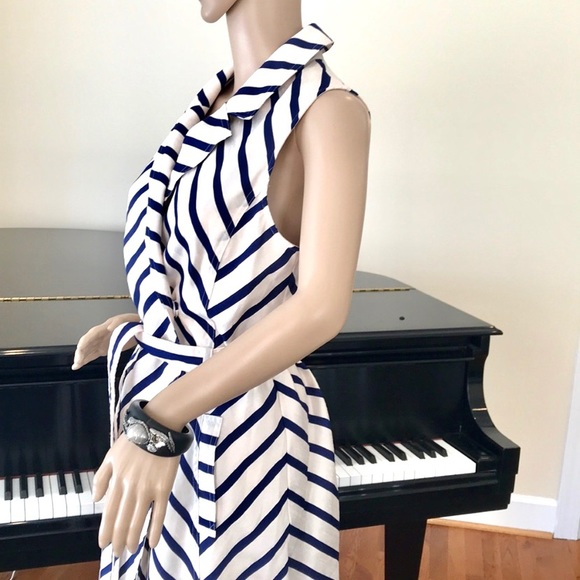 NWT Banana Republic stripe trench wrap dress - Picture 7 of 8